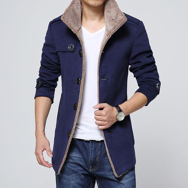 new men's pure color lambs wool trench coat jacket men fine wool woolen cloth to keep warm winter fashion leisure trench coat, Black
new men's pure color lambs wool trench coat jacket men fine wool woolen cloth to keep warm winter fashion leisure trench coat, Black