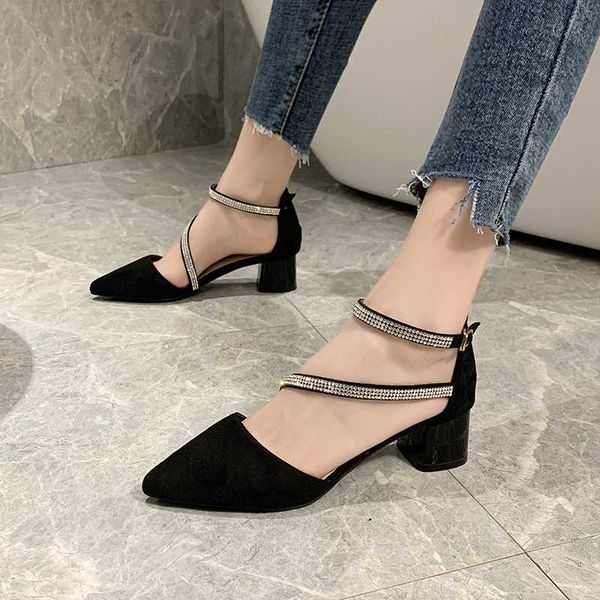 sandals 2021 fashion medium heel roman women's bandage thick single lace drill versatile hollow high heels, Black
sandals 2021 fashion medium heel roman women's bandage thick single lace drill versatile hollow high heels, Black