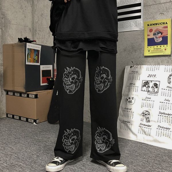lychee girls dark evil skull printed women pants wide leg casual autumn lady bottoms elastic waist loose female trousers, Black;white
lychee girls dark evil skull printed women pants wide leg casual autumn lady bottoms elastic waist loose female trousers, Black;white