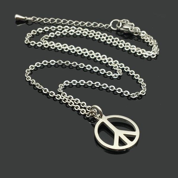 1pc stainless steel anti war necklace round hollow line antiwar symbol link chain necklaces for women men, Silver
1pc stainless steel anti war necklace round hollow line antiwar symbol link chain necklaces for women men, Silver