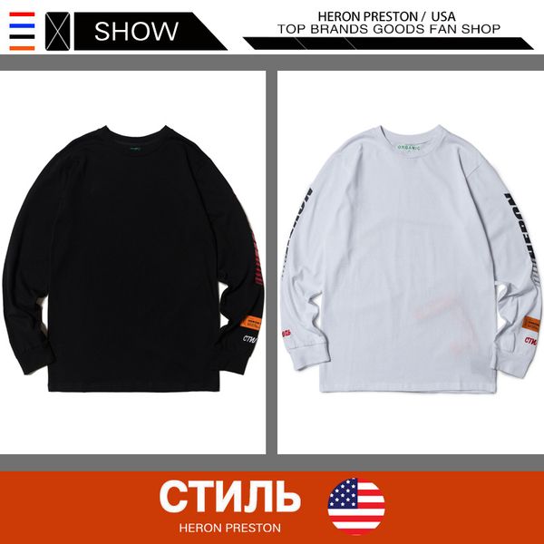Mens 2019 Luxury Designer Clothes European and American Hip Hop Popular Logo HERON PRESTON Long Shirt Letter Long Sleeve T-shirt Black White
Mens 2019 Luxury Designer Clothes European and American Hip Hop Popular Logo HERON PRESTON Long Shirt Letter Long Sleeve T-shirt Black White