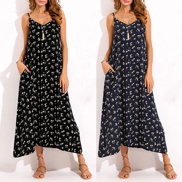 casual party dress 2019 bohemian women summer strappy dress v neck pocket high waist casual loose maxi long beach vestidos, Black;gray
casual party dress 2019 bohemian women summer strappy dress v neck pocket high waist casual loose maxi long beach vestidos, Black;gray