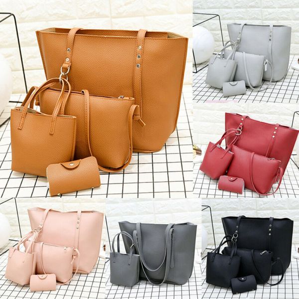 4шт набор женщина дама кожи плечо сумки tote кошелек сумка сумка 
4шт набор женщина дама кожи плечо сумки tote кошелек сумка сумка