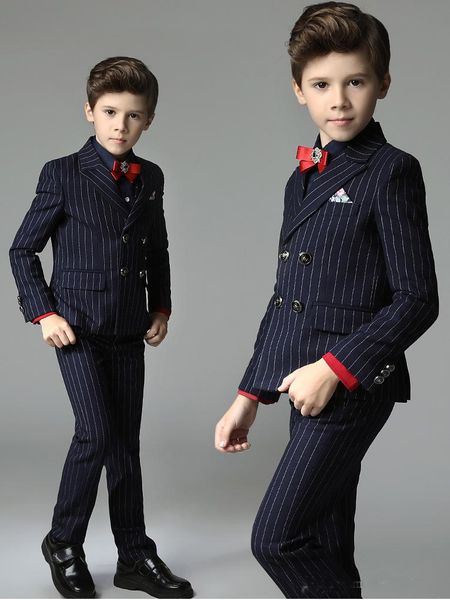 popular kids wear fitted double breasted notched lapel navy blue pinstripe thre pieces (jacket +pant+vest) boys wedding tuxedos, Black
popular kids wear fitted double breasted notched lapel navy blue pinstripe thre pieces (jacket +pant+vest) boys wedding tuxedos, Black
