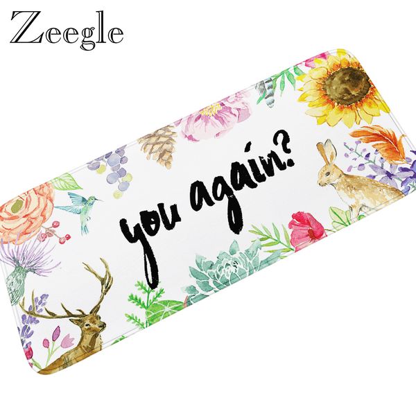 

zeegle kitchen long carpet anti-slip living room rug hallway carpet absorbent bathroom doormat flannel soft bedside mat