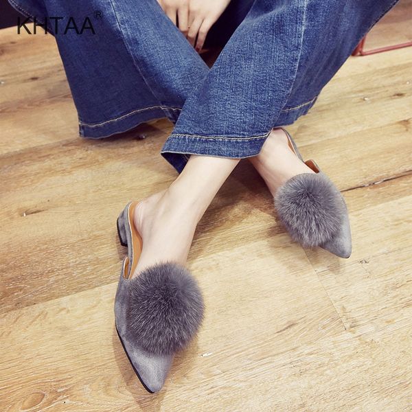 women slippers plus size pointed toe fur ball autumn european low heels ladies shoes nice winter fashionable female's footwear, Black
women slippers plus size pointed toe fur ball autumn european low heels ladies shoes nice winter fashionable female's footwear, Black