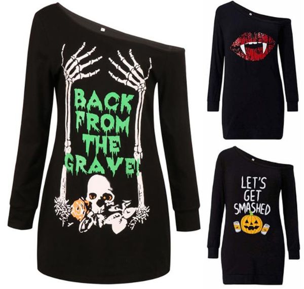 halloween womens dress fashion printed long sleeves dress female halloween casual one shouler skirt, Black;gray
halloween womens dress fashion printed long sleeves dress female halloween casual one shouler skirt, Black;gray