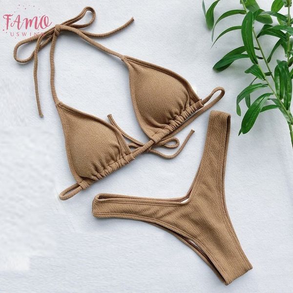 2020 new bikinis swimwear women solid halter bikini set high leg bandage swimsuit swimming suit for women thong biquini, White;black
2020 new bikinis swimwear women solid halter bikini set high leg bandage swimsuit swimming suit for women thong biquini, White;black