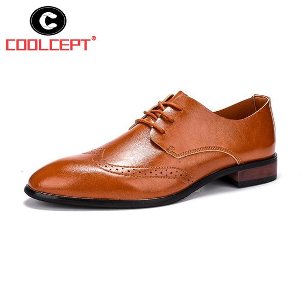 coolcept men genuine leather dress shoes men lace up business oxfords wedding party real leather mens formal shoes size 39-44, Black
coolcept men genuine leather dress shoes men lace up business oxfords wedding party real leather mens formal shoes size 39-44, Black