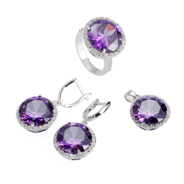 shunxunze exquisite gift wedding jewelry sets (ring/earring/pendant) for women charm purple cubic zirconia rhodium plated r462set size 6 7 8, Silver
shunxunze exquisite gift wedding jewelry sets (ring/earring/pendant) for women charm purple cubic zirconia rhodium plated r462set size 6 7 8, Silver