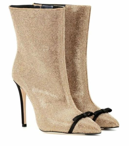 women sweety bowtie gold rhinestone ankle boots ladies stiletto high heels short boots girls pointed toe dress party shoes 2020, Black
women sweety bowtie gold rhinestone ankle boots ladies stiletto high heels short boots girls pointed toe dress party shoes 2020, Black