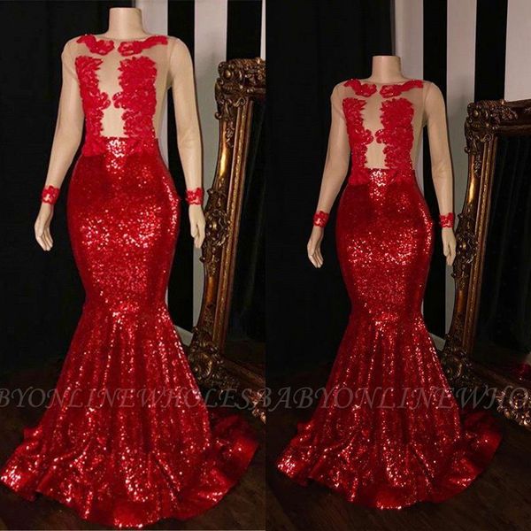 red sequined mermaid prom dresses for black girls 2019 sheer long sleeves african evening gowns applique lace robe de soiree bc1915
red sequined mermaid prom dresses for black girls 2019 sheer long sleeves african evening gowns applique lace robe de soiree bc1915