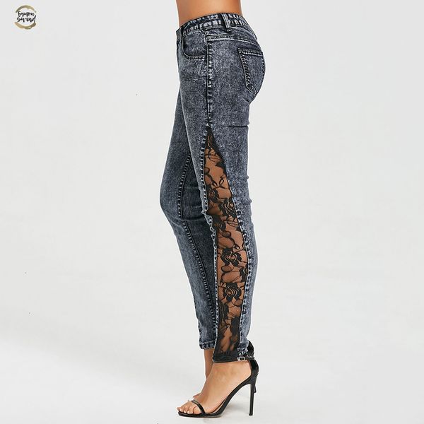 jeans women plus size sheer lace side low waist jeans slim casual skinny lace panel pencil denim see through pants, Blue
jeans women plus size sheer lace side low waist jeans slim casual skinny lace panel pencil denim see through pants, Blue
