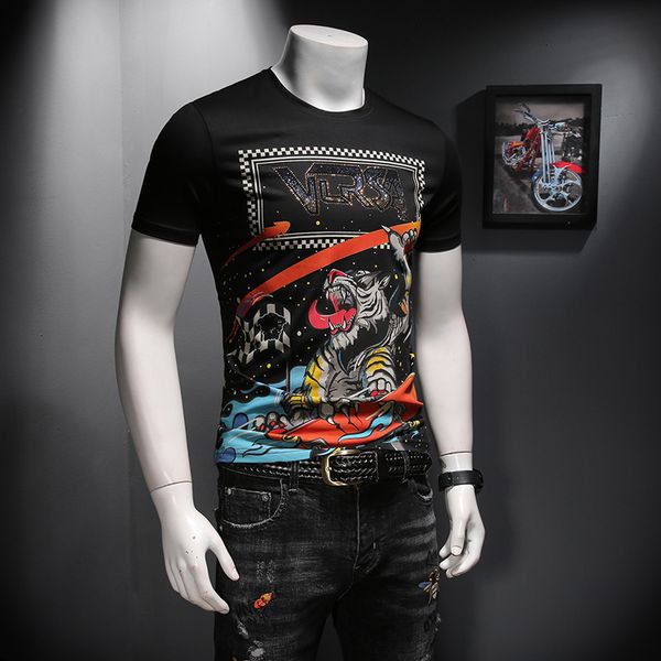 2020 spring and summer high-grade mercerized cotton t-shirt printing short-sleeved tide men's stretch slim slim flower t-shirt, White;black
2020 spring and summer high-grade mercerized cotton t-shirt printing short-sleeved tide men's stretch slim slim flower t-shirt, White;black