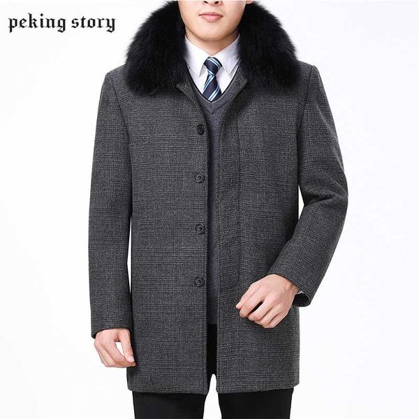 peking story men's casual plaid overcoat middle-aged men woolen coats plus size men's clothing winter 3xl 4xl male wool jacket, Black
peking story men's casual plaid overcoat middle-aged men woolen coats plus size men's clothing winter 3xl 4xl male wool jacket, Black