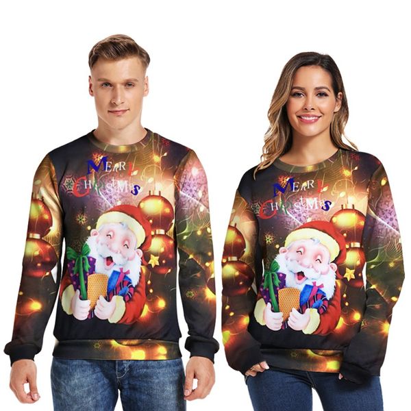 couple's new autumn winter casual long sleeve christmas blouse sweatshirt, White;black
couple's new autumn winter casual long sleeve christmas blouse sweatshirt, White;black