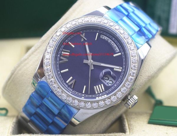 factory supplier luxury wristwatches sapphire glass 41mm day-date blue dial diamond bezel automatic mechanical mens watches, Slivery;brown
factory supplier luxury wristwatches sapphire glass 41mm day-date blue dial diamond bezel automatic mechanical mens watches, Slivery;brown