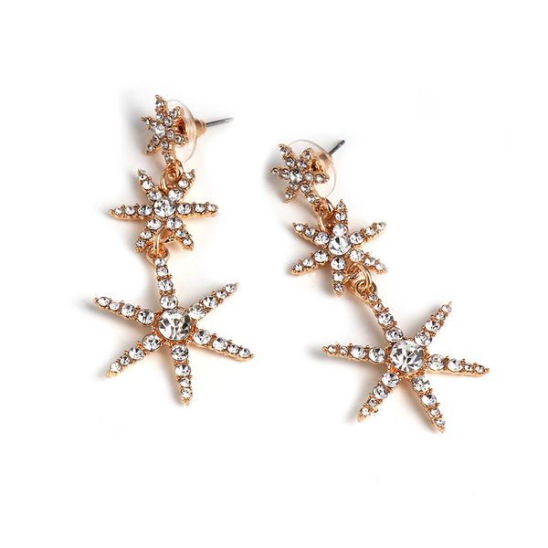 fashion-new european and american fashion gold pentagram diamond studded earrings personality long star earrings, Silver
fashion-new european and american fashion gold pentagram diamond studded earrings personality long star earrings, Silver