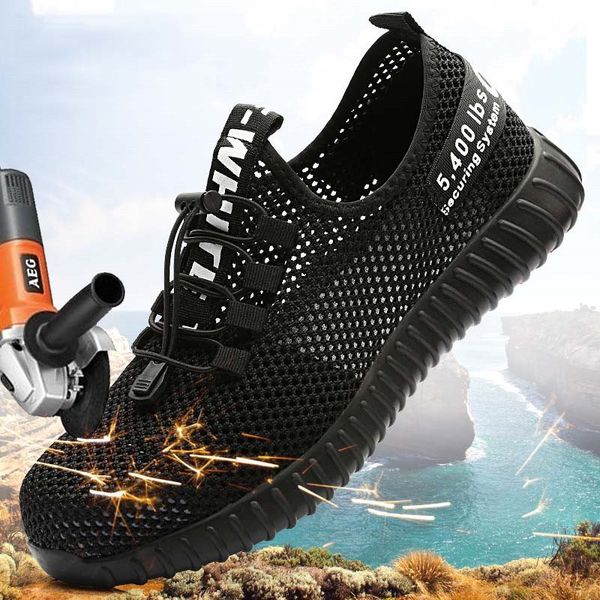 safety shoes men's steel toe lightweight anti-smashing work sneakers breathable wear-resisting both men and women, Black
safety shoes men's steel toe lightweight anti-smashing work sneakers breathable wear-resisting both men and women, Black
