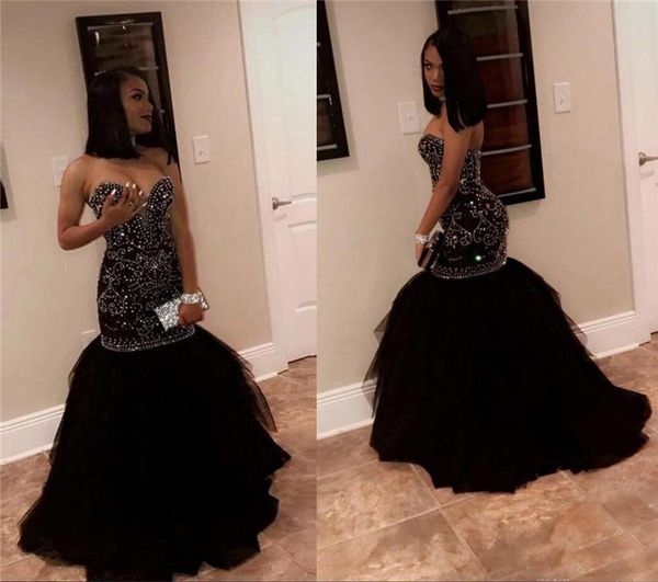 beaded mermaid prom dresses 2019 sparkly crystal sweetheart tulle black gold appliques evening party gowns african black girl dress
beaded mermaid prom dresses 2019 sparkly crystal sweetheart tulle black gold appliques evening party gowns african black girl dress