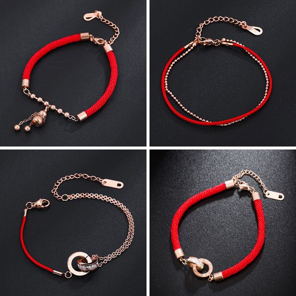 new bracelet womens big rat transit natal red rope plated rose money bags bracelet gift factory wholesale, Black
new bracelet womens big rat transit natal red rope plated rose money bags bracelet gift factory wholesale, Black