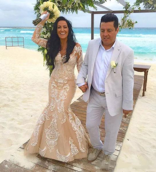 2019 champagne beach lace wedding dresses long sleeve corset vintage crew bling arabic style bridal gowns custom plus size wedding dress, White
2019 champagne beach lace wedding dresses long sleeve corset vintage crew bling arabic style bridal gowns custom plus size wedding dress, White