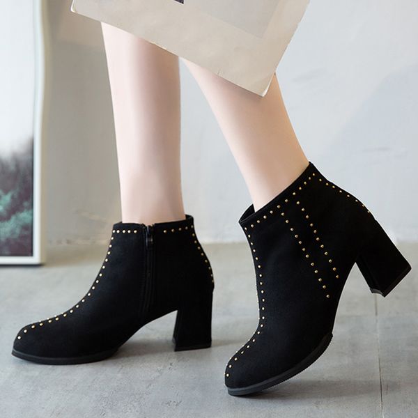 rivet winter ankle boots woman shoes new arrival square heel flock snow boots women winter warm platform shallow breathable boot, Black
rivet winter ankle boots woman shoes new arrival square heel flock snow boots women winter warm platform shallow breathable boot, Black