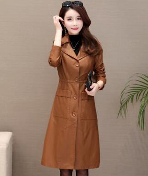 women spring and autumn leisure new korean version boutique slim personality trend business in the long size leather trench coat 7777 l-4xl, Black
women spring and autumn leisure new korean version boutique slim personality trend business in the long size leather trench coat 7777 l-4xl, Black