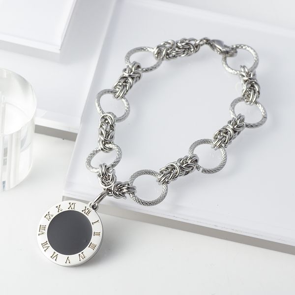 msx stainless steel bracelet&bangle black round roman numerals charm bracelet vintage big chain love bangles bracelets for women
msx stainless steel bracelet&bangle black round roman numerals charm bracelet vintage big chain love bangles bracelets for women