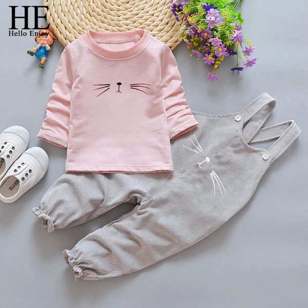 he hello enjoy autumn baby girls clothes sets long sleeve cartoon cat sweatshirts + strap pants casual tracksuit for kids suits, White
he hello enjoy autumn baby girls clothes sets long sleeve cartoon cat sweatshirts + strap pants casual tracksuit for kids suits, White
