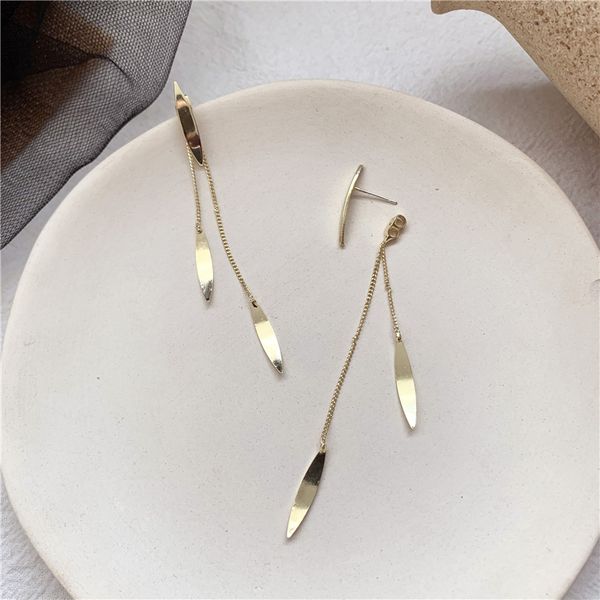south korea's temperament, fashion and contracted joker face thin tassel earrings earrings female long leaves, Golden;silver
south korea's temperament, fashion and contracted joker face thin tassel earrings earrings female long leaves, Golden;silver