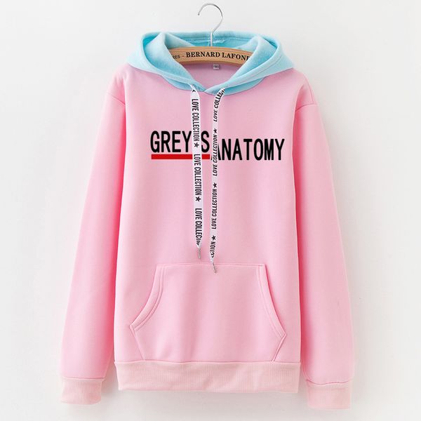new women's stitching winter fleece hoodies pocket sweatshirt letters greys anatomy loose korean version, Black
new women's stitching winter fleece hoodies pocket sweatshirt letters greys anatomy loose korean version, Black