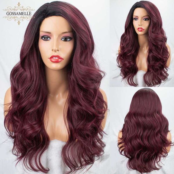 gossamelle ombre burgundy synthetic lace front wig long wavy synthetic wigs for women cosplay wigs high temperature fiber, Black
gossamelle ombre burgundy synthetic lace front wig long wavy synthetic wigs for women cosplay wigs high temperature fiber, Black