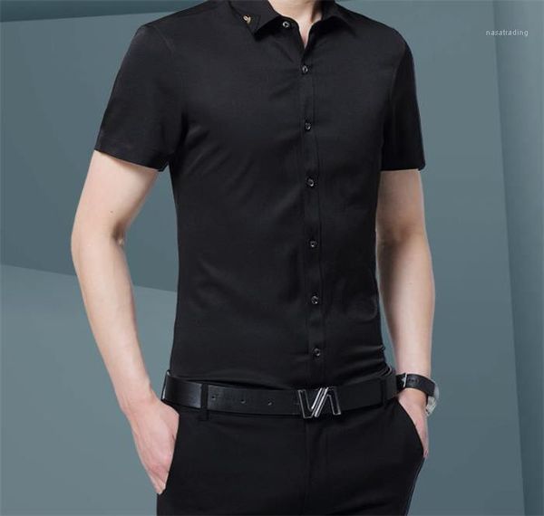 short sleeve mandarin collar mens shirts casual teenager spring clothing fashion solid mens designer dress shirts, White;black
short sleeve mandarin collar mens shirts casual teenager spring clothing fashion solid mens designer dress shirts, White;black