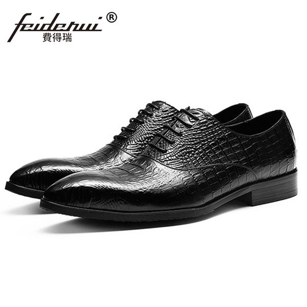 2019 luxury man formal dress shoes genuine leather alligator pattern wedding oxfords pointed toe laces men's welted flats dm189, Black
2019 luxury man formal dress shoes genuine leather alligator pattern wedding oxfords pointed toe laces men's welted flats dm189, Black
