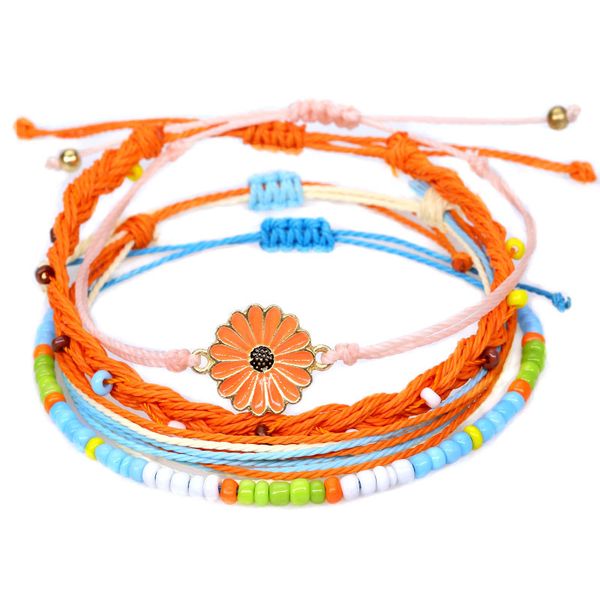 4 pcs zwpon braided string spring seed beaded enamel daisy charm bracelets for women fashion bohemian layer waxed thread bangles, Golden;silver
4 pcs zwpon braided string spring seed beaded enamel daisy charm bracelets for women fashion bohemian layer waxed thread bangles, Golden;silver
