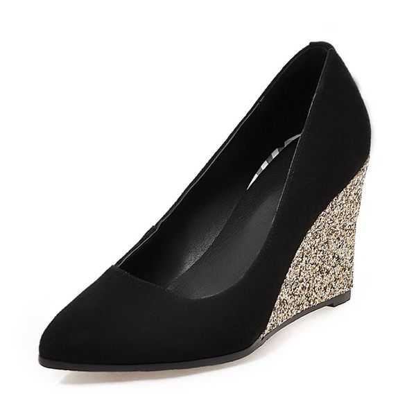 2019 new elegant women flock pumps high wedges large size 34-43 spring shallow women shoes woman high heel, Black
2019 new elegant women flock pumps high wedges large size 34-43 spring shallow women shoes woman high heel, Black