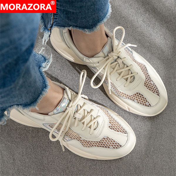 morazora 2019 women sneakers genuine leather shoes lace up light breathable mesh sneakers female flat casual shoes, Black
morazora 2019 women sneakers genuine leather shoes lace up light breathable mesh sneakers female flat casual shoes, Black