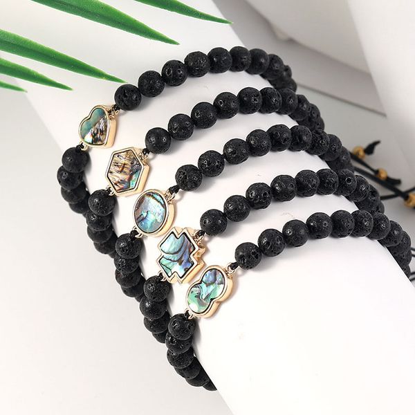 6mm new arrival braided rope cuff volcanic stone beaded cross heart charm bracelets fashion women men jewelry, Black
6mm new arrival braided rope cuff volcanic stone beaded cross heart charm bracelets fashion women men jewelry, Black