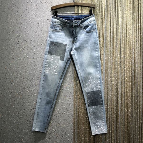 women jeans 2020 spring new high waist stretch slim-fit heavy industry drilling pencil denim pants jean trousers, Blue
women jeans 2020 spring new high waist stretch slim-fit heavy industry drilling pencil denim pants jean trousers, Blue