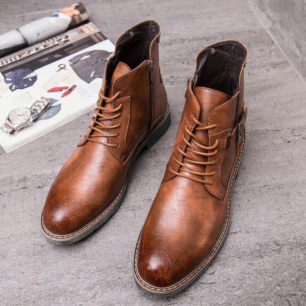 cimim brand new fashion men high help shoes outdoor trend comfortable casual men boots luxury leather boots, Black
cimim brand new fashion men high help shoes outdoor trend comfortable casual men boots luxury leather boots, Black