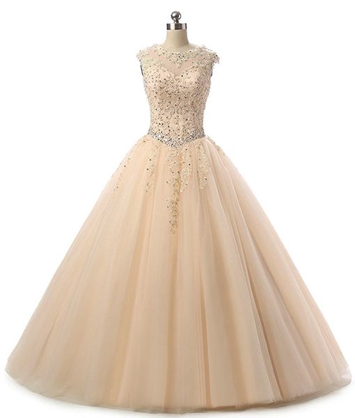 real image champagne quinceanera prom dresses ball gown sheer neck lace applique beads sequins tulle sweet 16 vestidos de dress, Blue;red
real image champagne quinceanera prom dresses ball gown sheer neck lace applique beads sequins tulle sweet 16 vestidos de dress, Blue;red