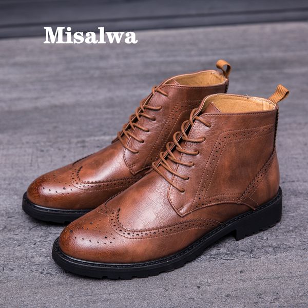 misalwa retro brogue style ankle men boots british casual spring/autumn boots mens pu leather basic formal men 2019, Black
misalwa retro brogue style ankle men boots british casual spring/autumn boots mens pu leather basic formal men 2019, Black