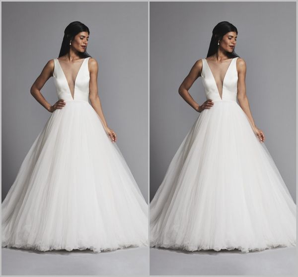 2019 pnina tornai a line wedding dresses v neck bohemian beach bridal gowns tulle satin boho long wedding dress robe de mariée, White
2019 pnina tornai a line wedding dresses v neck bohemian beach bridal gowns tulle satin boho long wedding dress robe de mariée, White