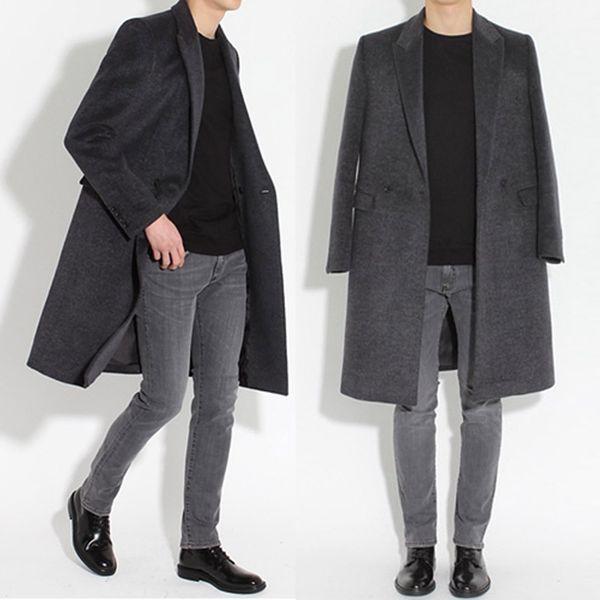 s-3xl the new south korean version of men's long woollen coat, double-sided cashmere trim and thick coat, Black
s-3xl the new south korean version of men's long woollen coat, double-sided cashmere trim and thick coat, Black