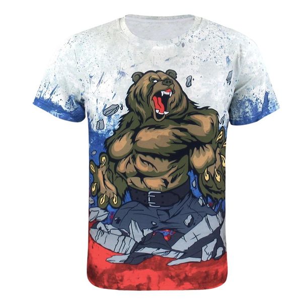 men animal bear 3d t-shirts casual flag short sleeve clothes summer new fashion male kawaii, White;black
men animal bear 3d t-shirts casual flag short sleeve clothes summer new fashion male kawaii, White;black