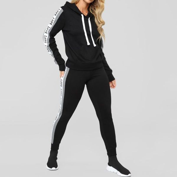 tracksuit women set women hoodies pant set fashion casual stripe zipper long sleeve pullove sport +long pants set#y15, White;black
tracksuit women set women hoodies pant set fashion casual stripe zipper long sleeve pullove sport +long pants set#y15, White;black