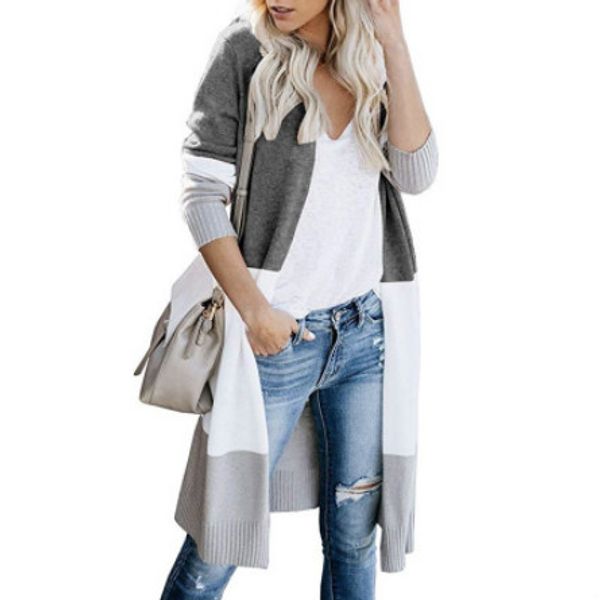 womens designer knit cardigan striped sweaters for youth girls brand ol casual sweater coat 2019 new trend explosion style, White;black