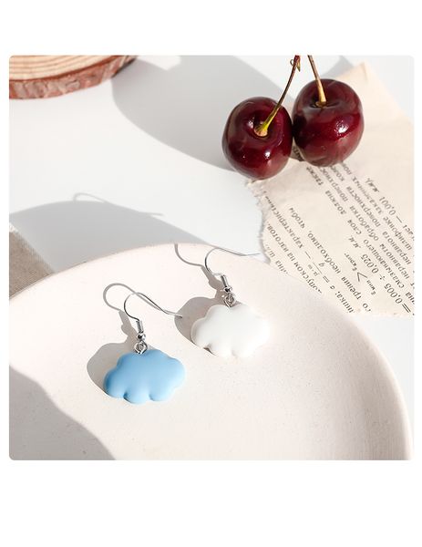 lovely cloud simple earrings candy color fresh style hit color cute ear ornaments, Silver 
lovely cloud simple earrings candy color fresh style hit color cute ear ornaments, Silver