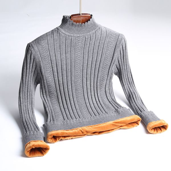 hlbcbg winter plus thick velvet knit sweater bottoming shirt velvet lining warm pullover sweater female fashion thick, White;black
hlbcbg winter plus thick velvet knit sweater bottoming shirt velvet lining warm pullover sweater female fashion thick, White;black